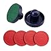 Air Hockey Pushers & Pucks set,Large Size,(2 Navy pushers+ 2 lints + 4 Red Pucks)by Yeelan