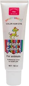 CRAZY LIBERTY Pets Hair dye, Permanent Dog Hair Dye, Non-Toxic Pet hair Dye for Creative Grooming, Pet Safe Hair Dyes last more 24 washes. (Pink).