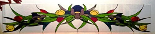 Floral Arch/ Stained Glass Transom and sidelights. (TW-25)