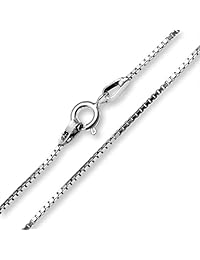 Plata 925 Media luna luna colgante de filigrana w 18 inch 1 mm veneciano Caja Collar