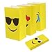 aresmer Emoji Paper Bags Party Treat Bags for Kids, 4 Different Designs, Pack of 24