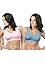 Genie Bra Womens Seamless Wireless Bra, As Seen on TV - 2 Pack (Barely Pink & Powder Blue)- 2X