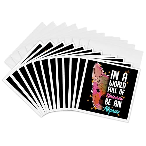 3dRose Greeting Cards - In a World Full of Unicorns be an Alpaca Llama Gift - 1…