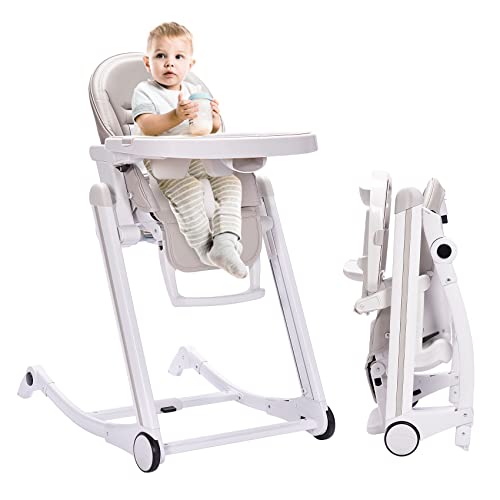 Fold 4 in 1 Convertible High Chair Converts to Baby Bouncer,Rocking