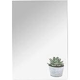 DARENYI 16"x12" Acrylic Mirror Sheet, Flexible Non Glass Body Mirror Tiles Large Self Adhesive Mirror Stickers for Bathroom B