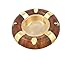 ShalinIndia Wood and Brass Nautical Life Preserver Ashtray - Round Ashtray - Artisan Crafted in India