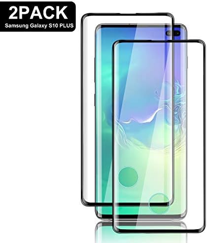 SGIN Galaxy S10 Plus Screen Protector, [2 Pack] HD Clear for Samsung Galaxy S10 Plus Tempered Glass Screen Protector, Anti-Fingerprint, Bubble Free, Crystal Clear 9H Hardness Protector Film (Black)