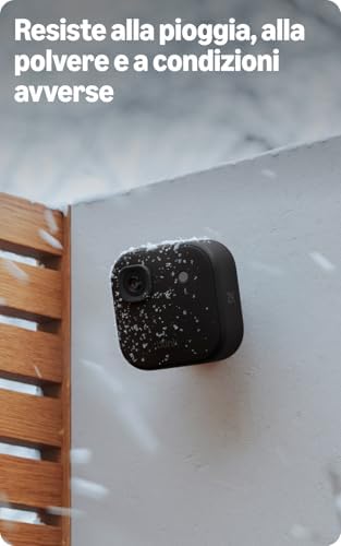 Videocamera esterna 2K+ Blink (ultimo modello) — videocamera di sicurezza smart senza fili, risoluzione video 2K, audio ottimizzato, durata delle pile fino a due anni. Sistema da 1 videocamera, nero