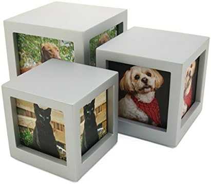 Handcrafted MDF Photo Cube Pet Urn Includes Free Liberty Microfiber Cleaning Cloth