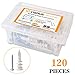VIGRUE Drywall Anchors Plastic Self Drilling Hollow Wall Anchors with Tapping Screws Assortment Kit 120PCS (13×42mm ＋ 15×33mm)
