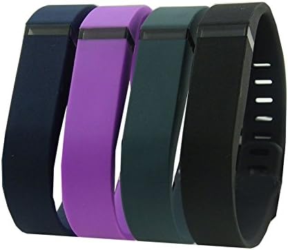 HopCentury Replacement Wrist Band Strap for Fitbit Flex with Translucent Secure Fastener Sleeve and Metal Clasp - Small or Large Size (4 Pack)