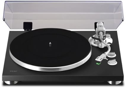 TEAC TN-350-MB schwarz Audio- - Plattenspieler (Audio-Plattenspieler mit Riemenantrieb, Manuell, Schwarz, Silber, Aluminium, 