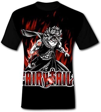 BUZAILIANX Men's FAI-ry Tail Stronger NAT-su 3D Print Classic Short Sleeve T-Shirt