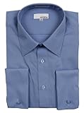 Mens Modena Solid Cadet Blue French Cuff Dress Shirt