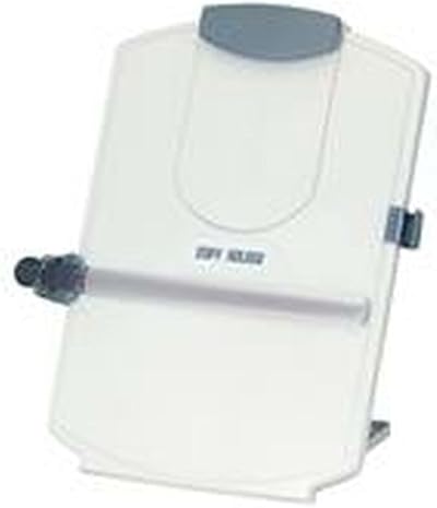 Q-Connect A4 Desktop Copyholder – White/Grey, Metal Arm, 6 cm Desk Clamp
