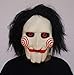 KINGEVA Party Halloween Costume Latex Horror Clown Saw Mask Super Lifelike Horrifying The Puppet Mask From Movie Jigsaw Full Mask Head Latex Masquerade Prop Christmas, Meets your SCARE criteria!