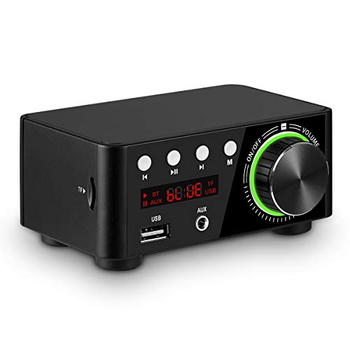 Nobsound 100W Mini Bluetooth 5.0 Power Amplifier Hi-Fi Stereo Class D Audio Amp 2.0 Channel Wireless Receiver Lossless Music Player TF USB Home Speaker (Black)