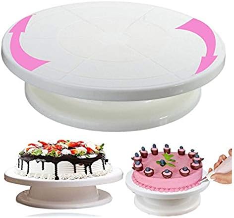 Pcarting Plastic BPA-free 360 Degree Cake Decorating Turntable Stand Rotating Revolving Turnable Table Icing Holder (28 cm)