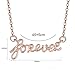 Blinkingstare Rose Gold Forever Pendant Necklace - Round Cubic Zirconia Choker Simple Necklace for Women