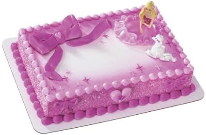Amazon Com Barbie Fashion Pink Poodle Sequin The Dog Cake Topper