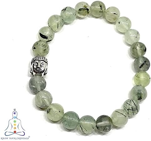 Know Your Crystals Prehnite Bracelet 8mm with Buddha (Green Colour)
