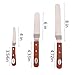 LAIMALA Stainless Steel Offset Spatula Set Icing Cake Decoration Tools, Wooden Handle, Set of 3, 4''-6''-8''