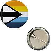 Demi AroAce Hetero Aro Ace Pride Flag Pin 1” Round Circle Shape Metal Button Pin Badge Pinback 1 inch Pin 25 mm 2.5 cm