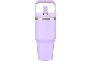 Hydraful 30 oz Tumbler with Handle and Flip Straw, Vacuum Insulated Stainless Steel Water Bottle, Reusable Cup with Straw Leak Resistant Flip, Top Handle, Fit in Cup Holder, Cold for 30 Hours