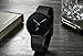 Men's Minimalist Wrist Watches Analog Waterproof Quartz Black Stainless Steel Band