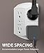 Fosmon 6-Outlet Wall Plug, Six Plug Outlet Adapter, Multiple 6 Way Wall Plug Extender for Travel, Cruise, Dorm, Home and Office, 15A 125V 1875W, 3 Prong, 2 Pack