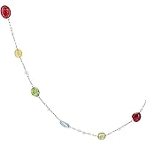 JUN MEIR'S 18K Gold Plated Charm Necklace for Women,Colorful Nature Stone Chain, Birthday Anniversary Jewelry Gifts for Wife, Mom, Best Friend