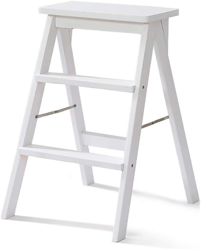 Taburete de Escalera de 3 Pasos Taburete de Escalera de Madera Maciza