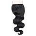 Lanyi 18 inch Brazilian Body Wave Lace Closure Free Part Virgin Human Hair Closure Natural Black 1b 130% Density 4x4 Lace
