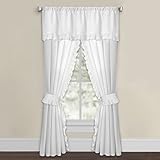 Levinsohn Textile White Microfiber Eyelet Curtain Panel Pair 42 x 63 63 Inches