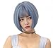 Wehous Short Light Blue Women Girl Bob Wigs Heat Cosplay Party Costume Hair Wig