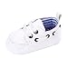 Voberry Newborn Baby Boy Girl Leather Crib Shoes Toddler Soft Sole Sneakers (6~12 Month, White)