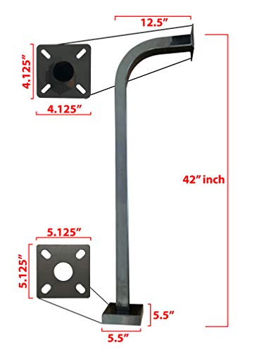 EG088-Eagle Keypad Gooseneck Pedal Mount 42" Universal Powder Coated Heavy Duty Pad Mount 1/8" Steel