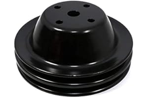 Cobra-Tek Fits 1955-68 Chevy SB Small Block Black Steel Water Pump Pulley Short (2 Groove)