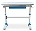 Mount-It! Children's Desk Ages 3 to 12, Kids School Workstation, 39 Inch Wide Height Adjustable Study Desk, Tilting Desktop and Drawer, White/Blue