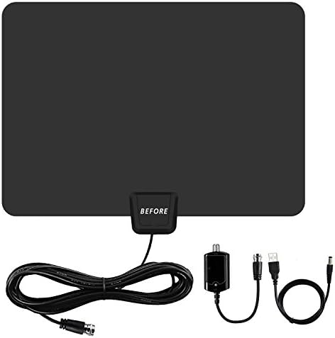 TV Antenna, [2018 Newest Version] Amplified Indoor HDTV Antenna 60-80 Miles Range - Support 4K 1080p Free TV Channels with Detachable Signal Booster and 13.2ft Long Coaxial Cable