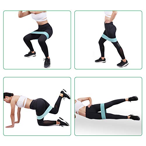 Tiaoyeer Hip Resistance Band for Legs and Butt Workout Non Slip Hip Exercise Band,Set of 3 Hip Band Exercise Loop for Warm up, Arms, Glutes, Abs, 80 Day Obsession, Never Roll Up & Carry Bag