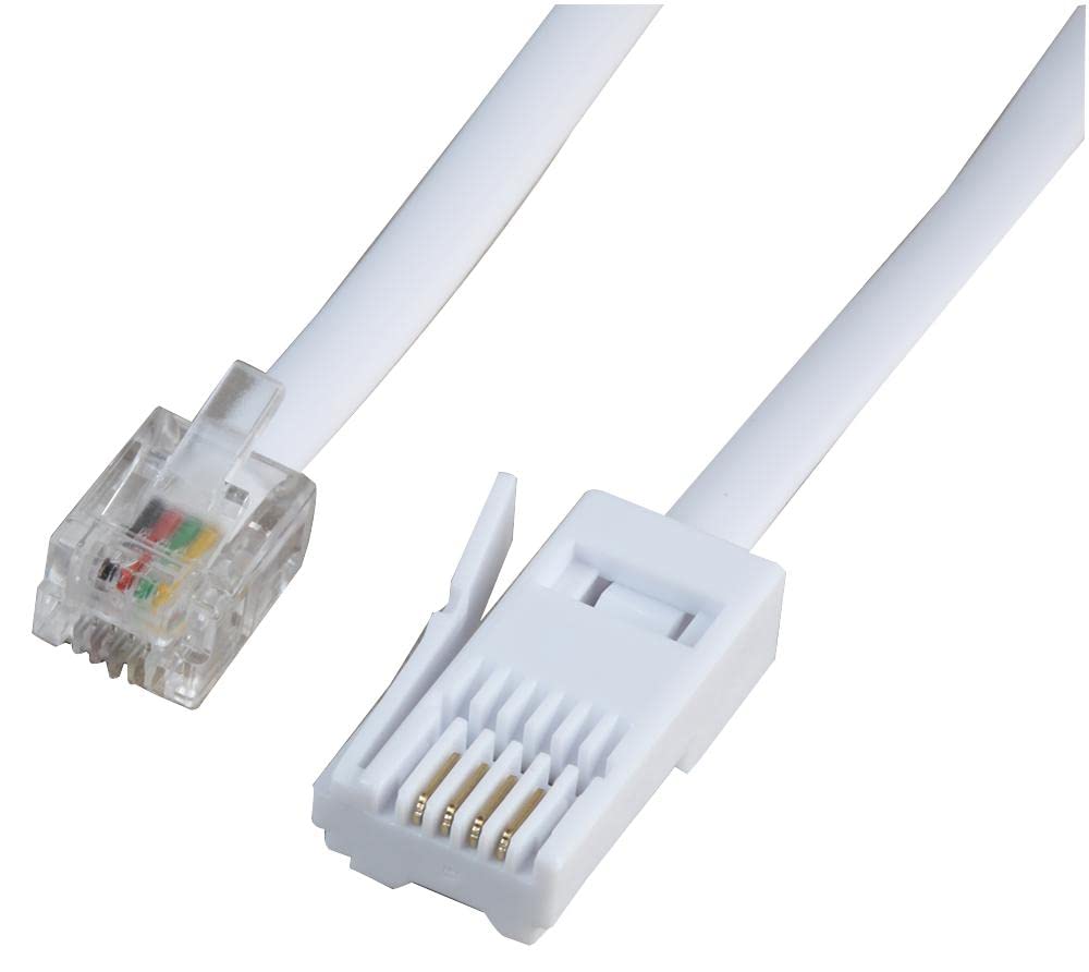 Pro Signal PSG04208 RJ11 to BT Plug (431A) Crosswired Lead, White, 5m