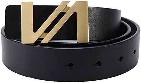 IGOBLIN Mens Double V Fashion Leather Belts With Pin Buckle
