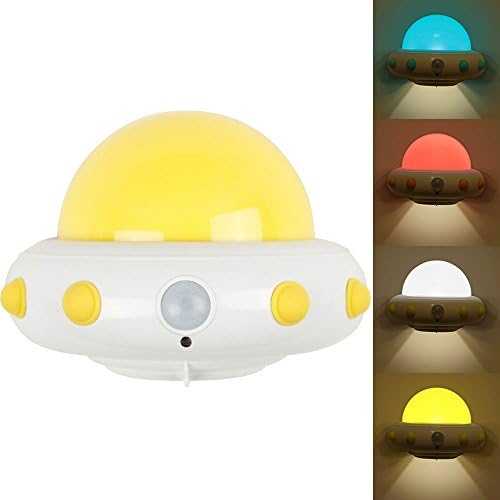 Christmas Gift Night Light-Youngnis Intelligent UFO Human Body and Light Sensor Control Night Light for Passageway,Bedroom,Bathroom,Vestibule (Yellow)