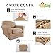 Easy-Going 2 Pieces Microfiber Stretch Chair Slipcover – Spandex Soft Fitted Sofa Couch Cover Washable Furniture Protector with Elastic Bottom Kids Pet Camel