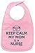 Baby Shower Gift Keep Calm My Mom is a Nurse Baby Bib Pink