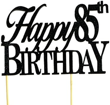 All About Details Black Happy-85th-birthday Cake Topper