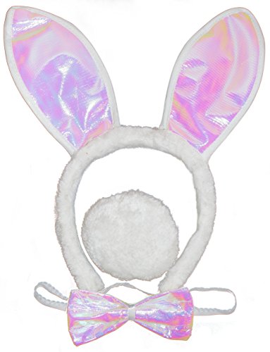 Constructive Playthings - Rabbit Costume Accessory Set,3Pcs,Tail,Ears,Bowtie
