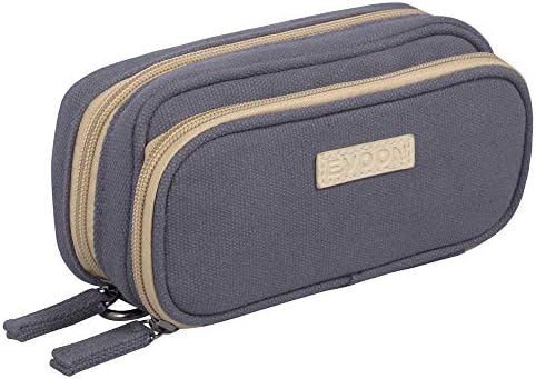 Essential Oil Bag, Durable Canvas Portable Carrying Case for Essential Oils and Accessories Double-Layer Storage Bag Holds 12 Bottles Fits for 5ml,10ml,15ml,100ml and Roller Bottles(Gray)