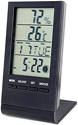 Laiyin Indoor Digital Humidity Meter Hygrometer Thermometer with Large LCD Display Temperature Alarm Clock